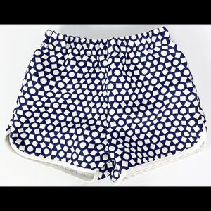 Miss B Quilted Geometric Print Shorts, Blue/White, size 10